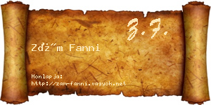 Zám Fanni névjegykártya