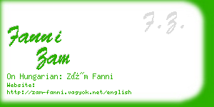 fanni zam business card